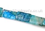 CAG487 15 inches 10*15mm rectangle cyan crazy lace agate beads wholesale