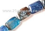CAG488 15 inches 12*16mm rectangle cyan crazy lace agate beads wholesale