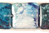 CAG512 15 inches 20*20mm square cyan crazy lace agate beads wholesale