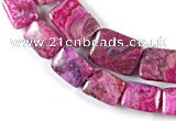 CAG523 Multi sizes rectangle fuchsia crazy lace agate beads wholesale