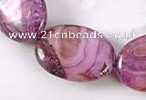 CAG529 15 inches 13*18mm oval purple crazy lace agate beads wholesale