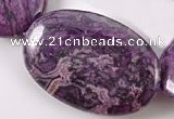 CAG532 15 inches 20*30mm oval purple crazy lace agate beads wholesale