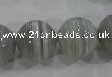 CAG5327 15.5 inches 20mm round grey line agate beads wholesale