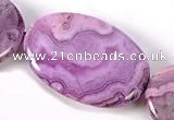 CAG533 20*30mm oval purple crazy lace agate gemstone beads wholesale