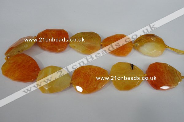 CAG5486 15.5 inches 30*35mm – 35*40mm faceted freeform agate beads