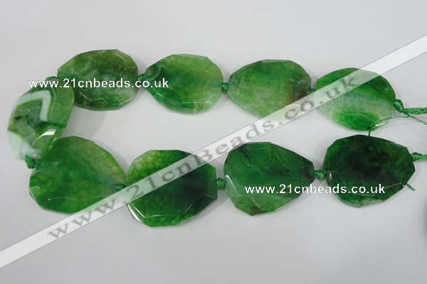 CAG5489 15.5 inches 30*35mm – 35*40mm faceted freeform agate beads
