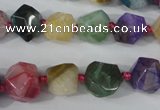 CAG5491 15.5 inches 13*13mm faceted nuggets agate gemstone beads