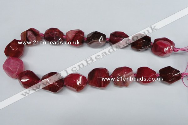 CAG5605 15 inches 18*20mm faceted nuggets agate gemstone beads