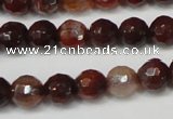 CAG5676 15 inches 6mm faceted round fire crackle agate beads