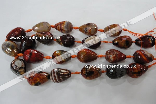 CAG5748 15 inches 18*25mm faceted teardrop fire crackle agate beads