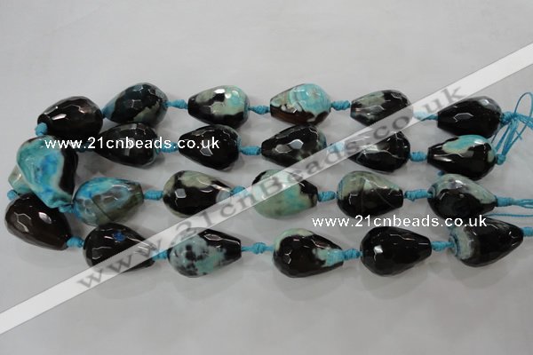 CAG5752 15 inches 18*25mm faceted teardrop fire crackle agate beads