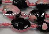 CAG5798 15 inches 15*20mm faceted rice fire crackle agate beads