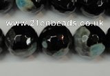 CAG5865 15 inches 16mm faceted round fire crackle agate beads