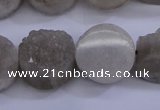 CAG5985 15.5 inches 16mm coin grey agate gemstone beads