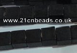 CAG6046 15.5 inches 8*8mm cube matte black agate beads