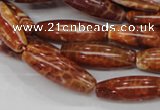 CAG607 15.5 inches 10*20mm rice natural fire agate beads wholesale