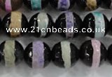 CAG6135 15 inches 8mm faceted round tibetan agate gemstone beads