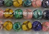 CAG6140 15 inches 8mm faceted round tibetan agate gemstone beads