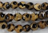 CAG6205 15 inches 8mm faceted round tibetan agate gemstone beads