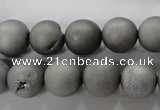 CAG6223 15 inches 10mm round plated druzy agate beads wholesale