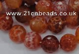 CAG623 15.5 inches 14mm faceted round natural fire agate beads