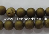 CAG6272 15 inches 8mm round plated druzy agate beads wholesale