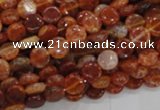 CAG629 15.5 inches 8mm coin natural fire agate beads wholesale