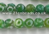 CAG6391 15 inches 8mm faceted round tibetan agate gemstone beads