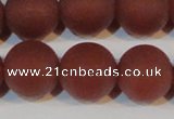 CAG6559 15.5 inches 18mm round matte red agate beads wholesale