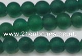 CAG6568 15.5 inches 7mm round matte green agate beads wholesale
