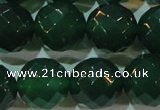 CAG6617 15.5 inches 16mm faceted round green agate gemstone beads