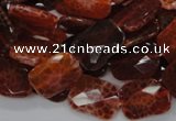 CAG662 15.5 inches 13*18mm faceted rectangle natural fire agate beads