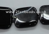 CAG6680 15.5 inches 25*25mm square black line agate beads
