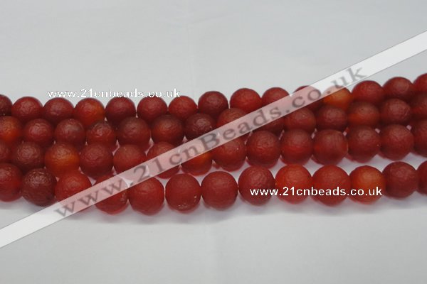 CAG6701 15 inches 10mm round red pilates agate beads