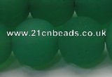 CAG6735 15 inches 18mm round green pilates agate beads