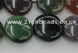 CAG6773 15.5 inches 18mm flat round Indian agate beads wholesale