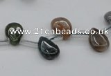 CAG6838 Top drilled 8*12mm flat teardrop Indian agate beads