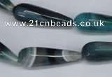 CAG6894 15.5 inches 10*30mm faceted teardrop line agate beads