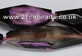 CAG6915 15.5 inches 18*65mm faceted rice line agate beads