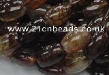 CAG699 15.5 inches 10*14mm rice dragon veins agate beads wholesale