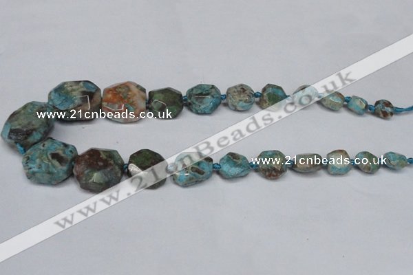 CAG7057 15.5 inches 8*10mm - 20*30mm faceted nuggets ocean agate beads