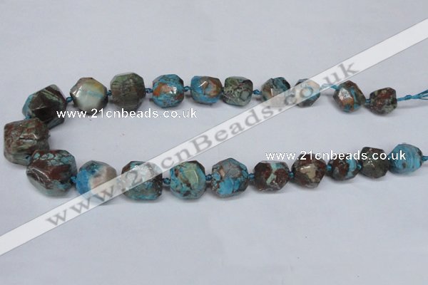 CAG7060 15.5 inches 14*16mm - 20*22mm faceted nuggets ocean agate beads