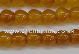 CAG7114 15.5 inches 9*10mm apple-shaped yellow agate gemstone beads