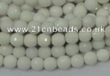CAG7185 15.5 inches 3mm faceted round white agate gemstone beads