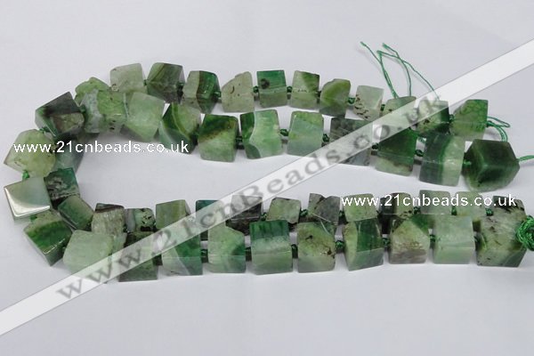 CAG7385 15.5 inches 11*12mm - 13*14mm cube dragon veins agate beads