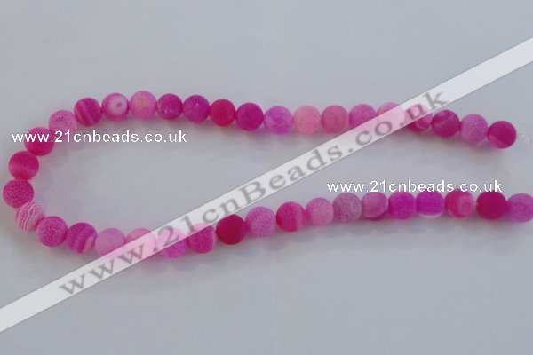 CAG7506 15.5 inches 12mm round frosted agate beads wholesale