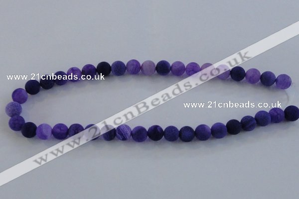 CAG7514 15.5 inches 12mm round frosted agate beads wholesale