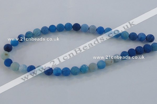 CAG7537 15.5 inches 10mm round frosted agate beads wholesale