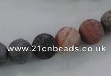 CAG7552 15.5 inches 8mm round frosted agate beads wholesale