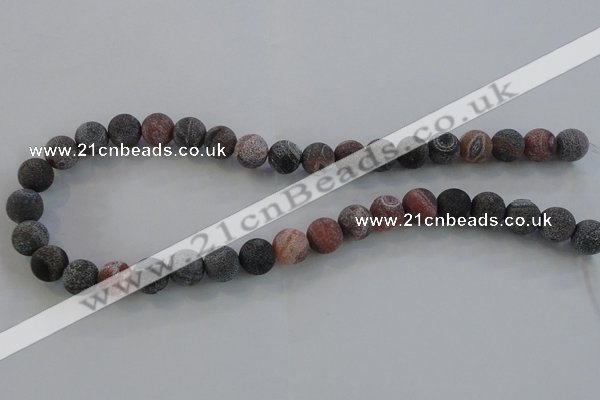 CAG7554 15.5 inches 12mm round frosted agate beads wholesale